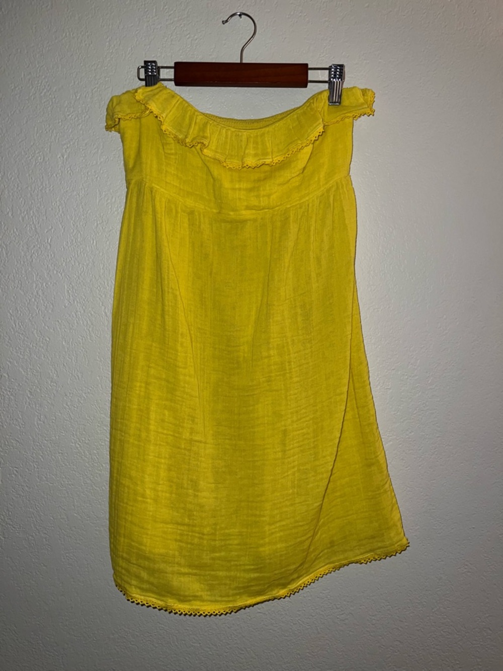 Calypso St Barth Yellow Cotton Gauze Dress Boho Tube top Resort M
